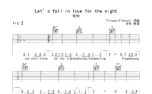 张怡《Let‘s fall in love for the night》吉他谱_C调吉他弹唱谱