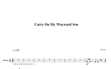 Kansas《Carry on my wayward son》鼓谱_架子鼓谱