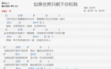 吴汶芳《如果世界只剩下你和我》吉他谱_C调吉他弹唱谱_和弦谱