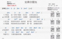 李圣杰《如果你爱他》吉他谱_G调吉他弹唱谱_和弦谱