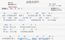 陶晶莹《走路去纽约》吉他谱_C调吉他弹唱谱_和弦谱