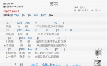 王大文《美丽》吉他谱_C调吉他弹唱谱_和弦谱