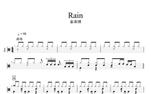 泰基博《Rain》鼓谱_架子鼓谱