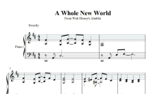 电影《阿拉丁》主题曲《A Whole New World》钢琴谱