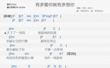 本艺《有多爱你就有多恨你》吉他谱_C调吉他弹唱谱_和弦谱