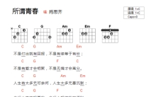 肖思齐《所谓青春》吉他谱_C调吉他弹唱谱_和弦谱