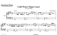 MajorLazer《Cold Water》钢琴谱