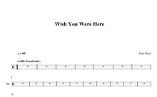 Pink Floyd《Wish You Were Here》鼓谱_架子鼓谱