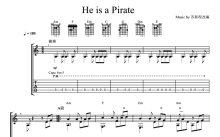 加勒比海盗主题曲《He's A Pirate》吉他谱_C调吉他独奏谱